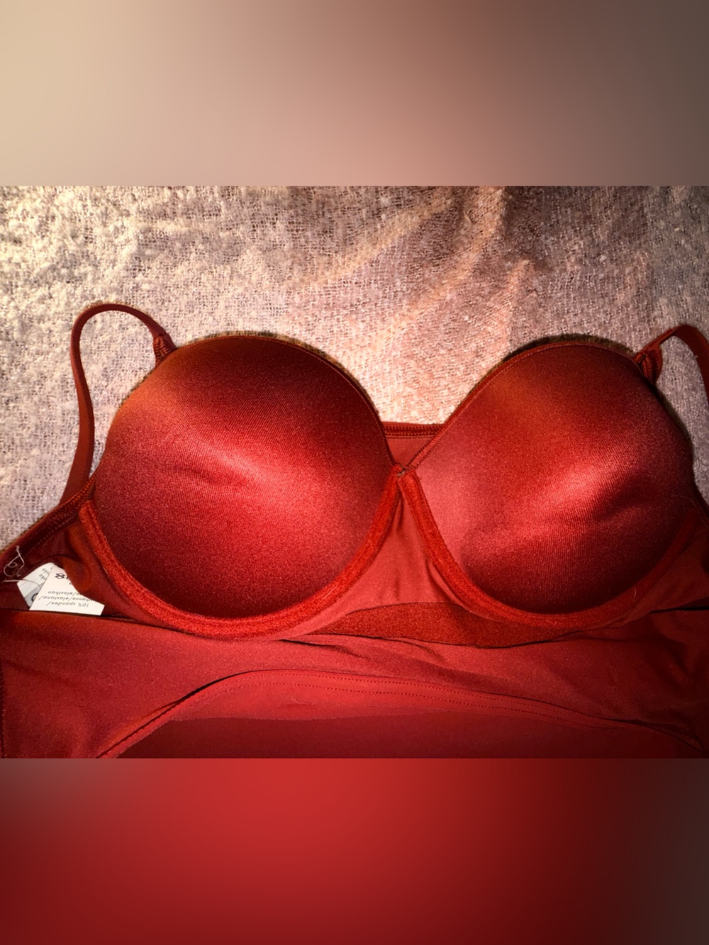 Calvin Klein 2 Pc Terracotta Swim Set Tankini Bikini Size 16 bathing suit CK - Picture 15 of 16